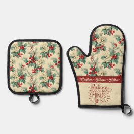 Custom Christmas Teacher Geschenk Ofenhandschuh & Topflappen-Set