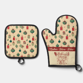 Custom Christmas Teacher Geschenk Ofenhandschuh & Topflappen-Set