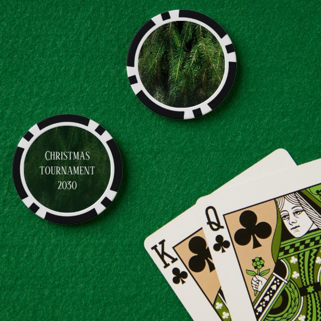 Custom Christmas tournament or party Pokerchips (Pokertisch (doppelt))