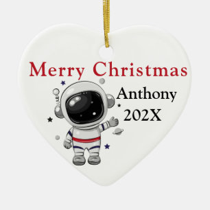 Custom Christmas Tree Astronaut Keramik Ornament