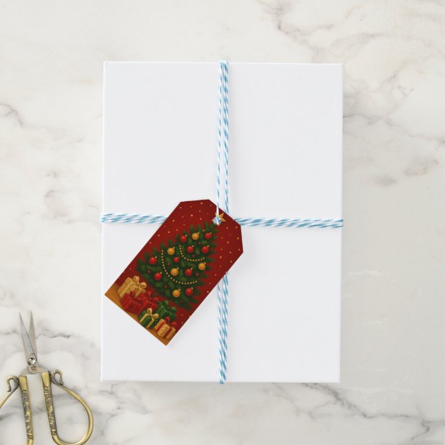 Custom Christmas Tree & Gifts - Urlaubsstimmung Geschenkanhänger (Mit Garn)
