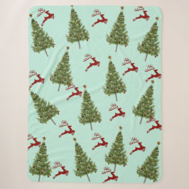Custom Christmas Tree & Reindeer Cosy Holiday Gesc Sherpadecke