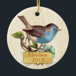 Custom Christmas Vintage Bluebird Keramik Ornament<br><div class="desc">See more Christmas Designs by Sandra  


 


 








 


See more Christmas Designs by Sandra</div>