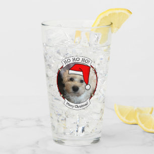 Custom Christmas Weihnachtsmannmütze Pet Zwei Foto Glas