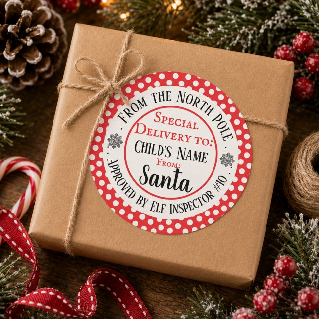 Custom Christmas Workshop Runder Aufkleber (Custom Christmas Workshop Classic Round Sticker)