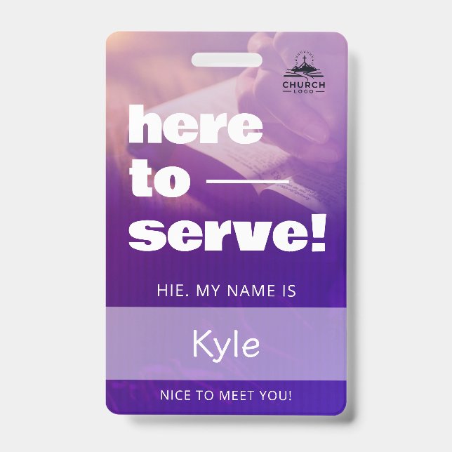 Custom Church Name Badge ID Template (Avant)