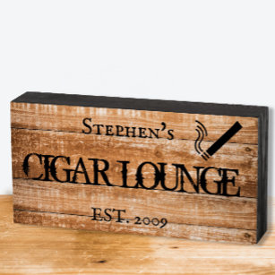Custom Cigar Lounge Bar Personalisiertes Geschenk Holzkisten Schild