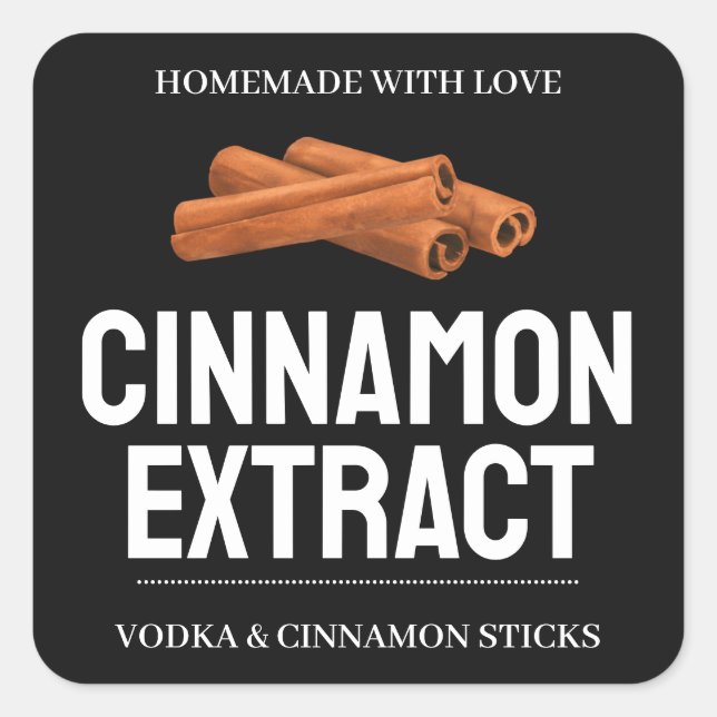 Custom Cinnamon Extract label VE011_01sqv2 Quadratischer Aufkleber (Vorderseite)