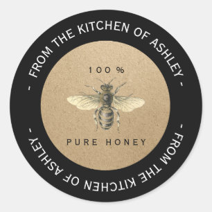 Custom Circle Homemade Honey Kitchen Kraft Biene C Runder Aufkleber