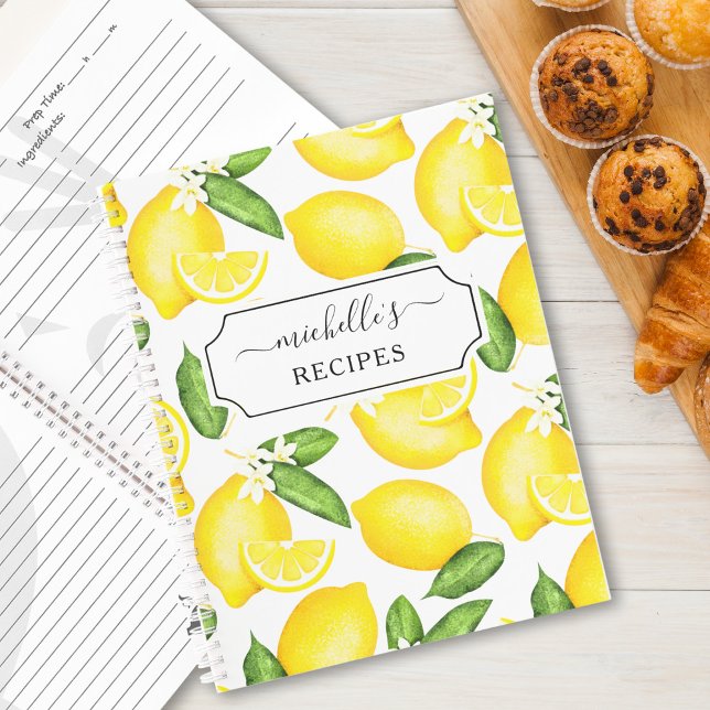 Custom Citrus Lemon Muster Rezept Notizbuch (Von Creator hochgeladen)