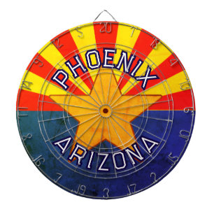 CUSTOM CITY, ARIZONA Flaggen-Design-Textvorlage Dartscheibe