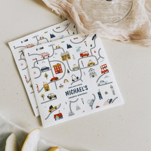 Custom City Cars Geburtstag Serviette (Von Creator hochgeladen)