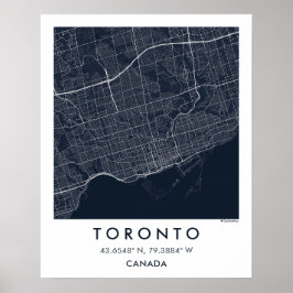 Custom City Map Toronto Canada Wall Art Poster