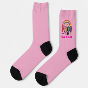 Custom City PINK LGBTQ+ Rainbow Pribe Stamm Socken
