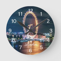 Custom Cityscape Ferris Wheel Night Travel London