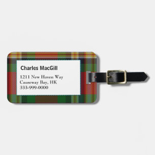 Custom Clan MacGill Tartan Karierter Gepäckanhänge Gepäckanhänger