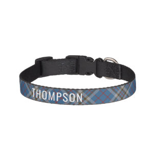 Custom Clan Thompson Tartan Kariert Blue Muster P Haustierhalsband