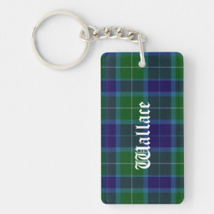 Custom Clan Wallace Tartan Kariert Key Chain Schlüsselanhänger