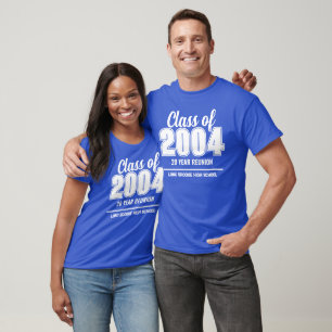 Custom Class of 2004 20 Year High School Wiederseh T-Shirt