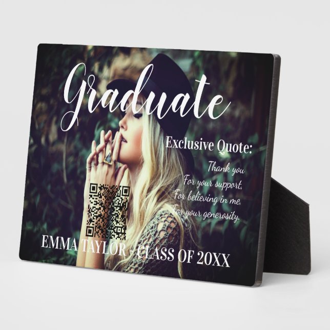 Custom Class of 2023 Foto Abschluss Typografy Fotoplatte (Seite)