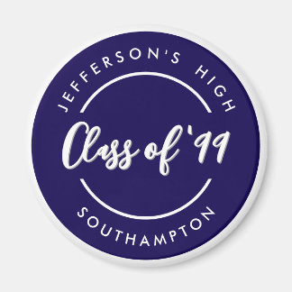 Custom Class of School Graduate Reunion Circle  Magnet
