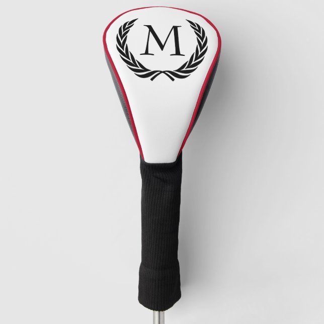 Custom Classic Black Laurel Wreath Blätter Motif Golf Headcover (Vorderseite)