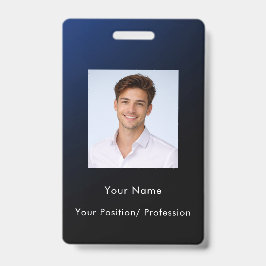 Custom Classy Modern Blue Gradient Employee Photo Ausweis