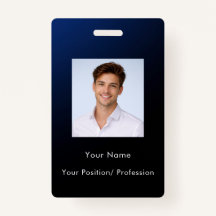 Custom Classy Modern Blue Gradient Employee Photo