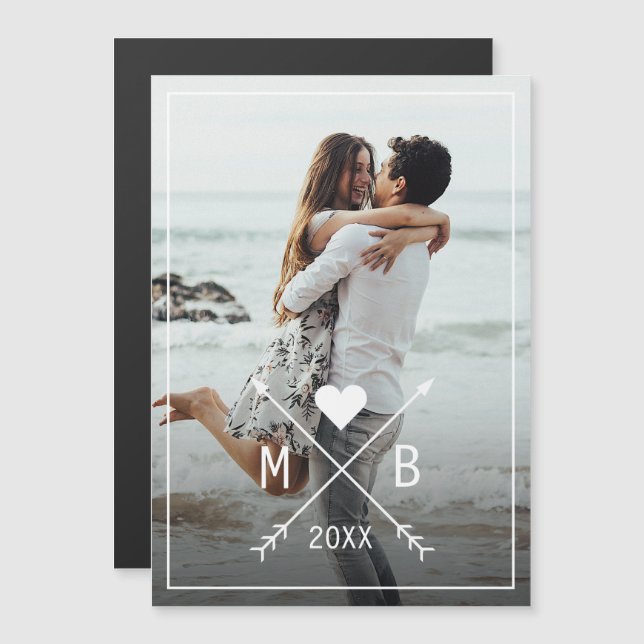 Custom Classy Trendy I Liebe You Heart Arrows 2025 Magnetkarte (Vorne/Hinten)