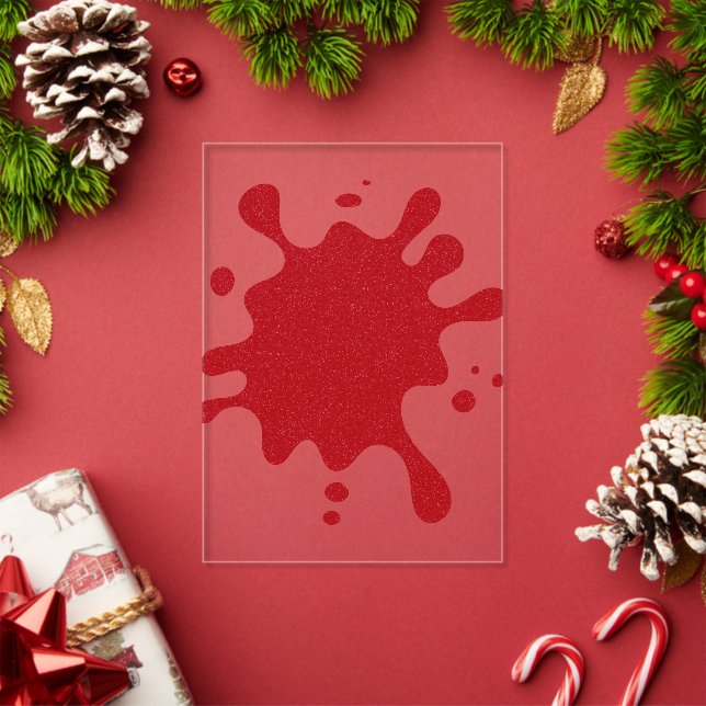 Custom Clear Acrylic Invitation – Red Splash Art (Insitu (vacances))