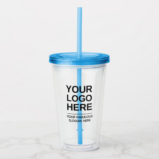 Custom Clear Acrylic Tumbler mit Strohlogo Acryltrinkbecher