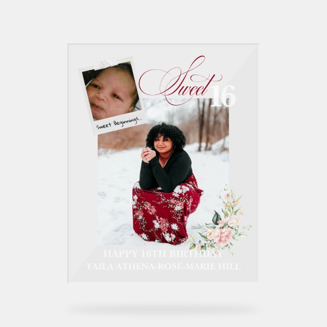 Custom Client Sweet 16 Acrylic Sign (Recto)