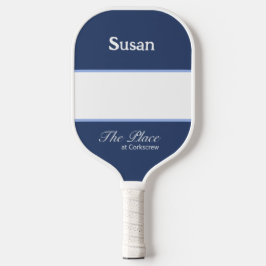 Custom Club Name Mit Monogramm White Navy Blue Pickleball Schläger