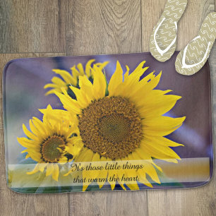 Custom Clustered Sonnenblumen Nah-Up-Foto Badematte