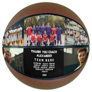 Custom Coach Danke Basketball mit Team Fotos