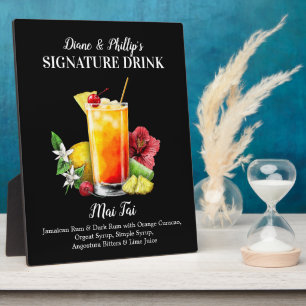 Custom Cocktail Bar Sign Mai Tai Drink Fotoplatte