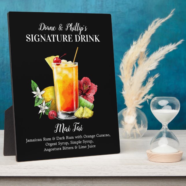 Custom Cocktail Bar Sign Mai Tai Drink Fotoplatte (Seite)