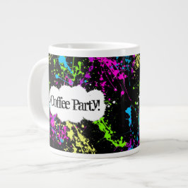 Custom Coffee Party Neon Paint Spritzer Jumbo Tass Jumbo-Tasse