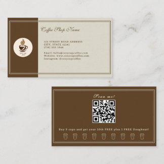 Custom Coffee Shop Business Card – Personalized Visitenkarte