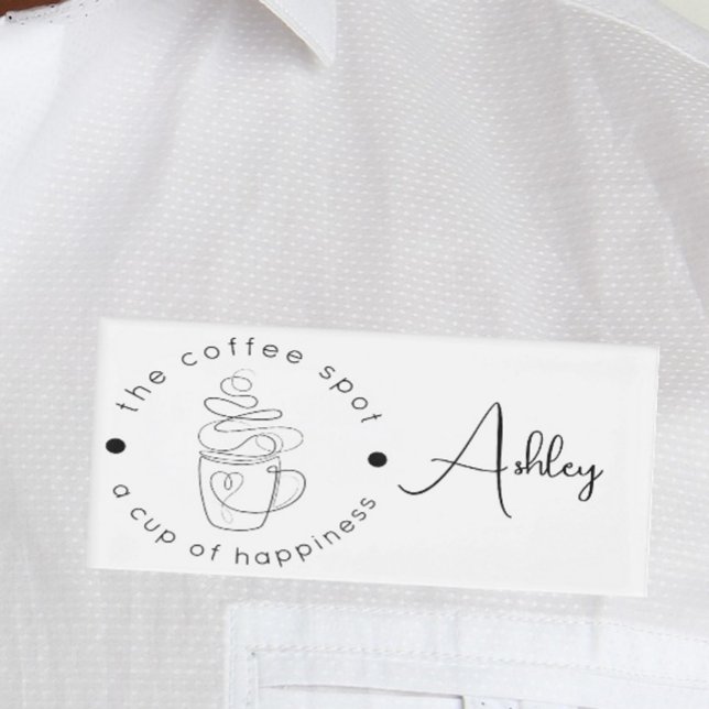 Custom Coffee Shop Fügen Sie Ihr Logo Minimalistis Namenschild (Von Creator hochgeladen)