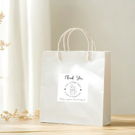 Custom Coffee Shop Fügen Sie Ihr Logo Minimalistis Quadratischer Aufkleber