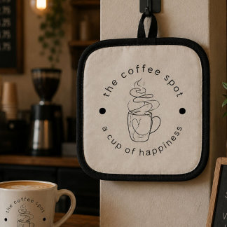 Custom Coffee Shop Fügen Sie Ihr Logo Minimalistis Topflappen