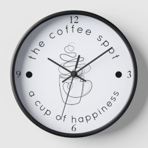 Custom Coffee Shop Fügen Sie Ihr Logo Minimalistis Uhr