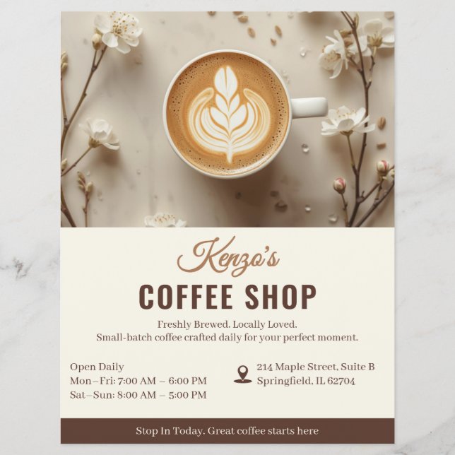Custom Coffee Shop | Personalized Café Marketing Flyer (Vorne)