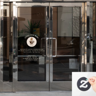 Custom Coffee Shop Window Cling – Personalized Fensteraufkleber