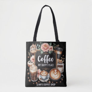 ☕ Custom Coffeecore Kitchen Café Kaffee Happy Plac Tasche