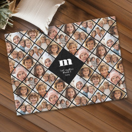 Custom Collage 12 Foto - Funky Family Monogram Fleecedecke