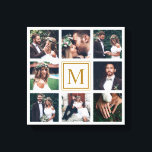 Custom Collage 8 Wedding Foto Gold Monogram Leinwanddruck<br><div class="desc">Entwerfen Sie Ihre eigene Leinwand mit eigenen Hochzeitsfeiern,  Jubiläum,  Verlobung und besonderen Fotos.</div>