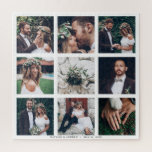 Custom Collage 9 Wedding Foto Square<br><div class="desc">Erstellen Sie Ihr eigenes Puzzle mit Ihren eigenen Hochzeitsfeiern,  Jubiläen,  Verlobungen,  Geburtstagsfeiern und besonderen Fotos.</div>