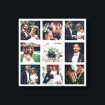 Custom Collage 9 Wedding Foto Square Leinwanddruck<br><div class="desc">Entwerfen Sie Ihre eigene Leinwand mit eigenen Hochzeitsfeiern,  Jubiläum,  Verlobung,  Geburtstag und besonderen Fotos.</div>